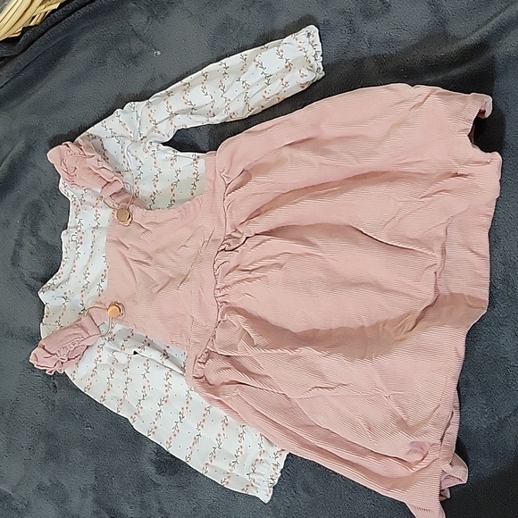2 piece corduroy overall dress